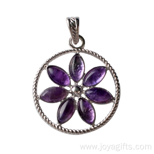 Wholesale Amethyst Flower of Life Pendant Necklace